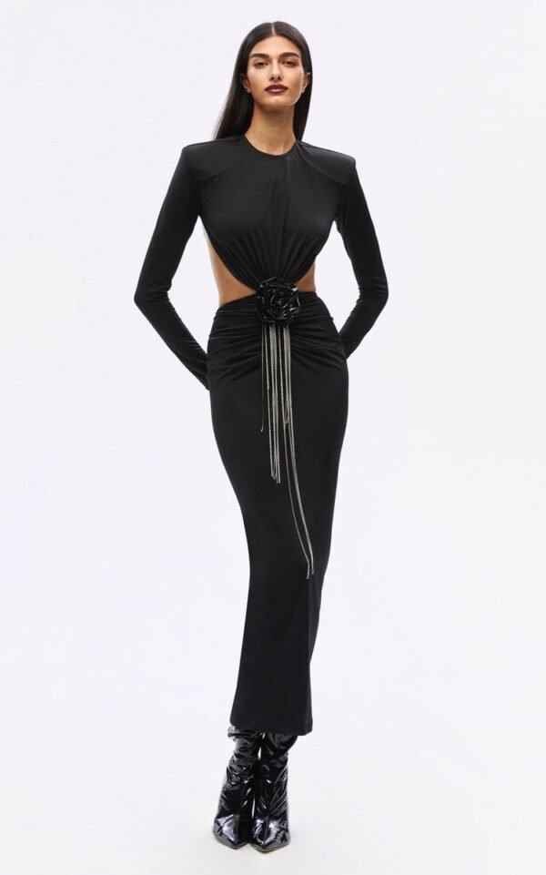 Vestido Black Flower